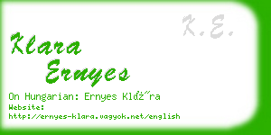 klara ernyes business card